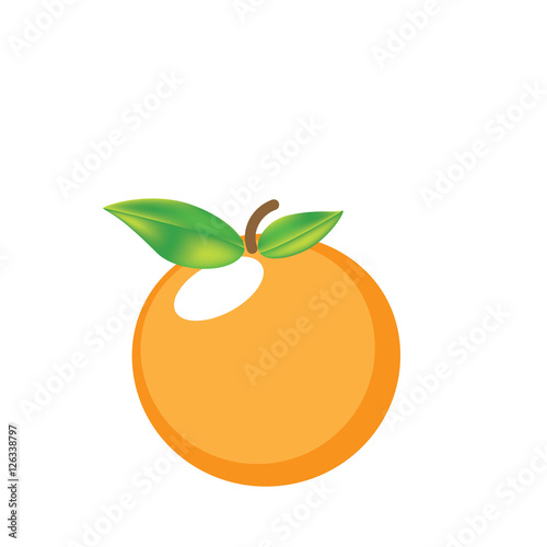 orange vector icon cartoon style isolated on white background. 
