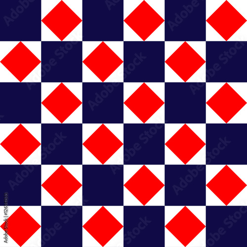 Blue red and white geometri...