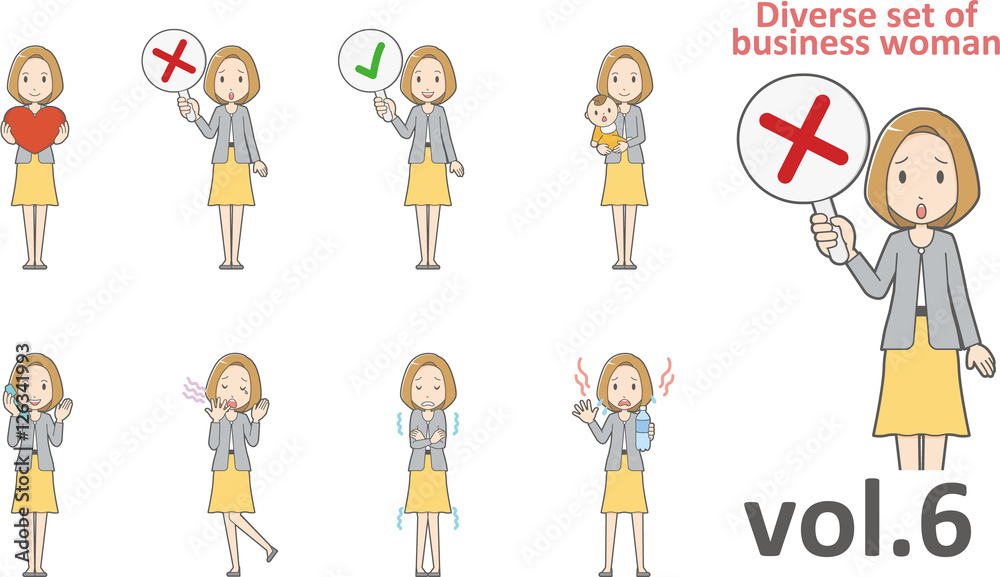 Diverse set of business woman , EPS10 vector format vol.6