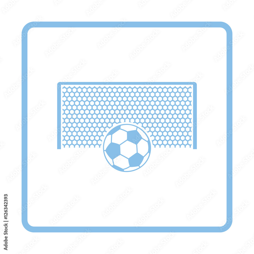 Soccer gate with ball on penalty point icon Soccer gate with ball on penalty point icon