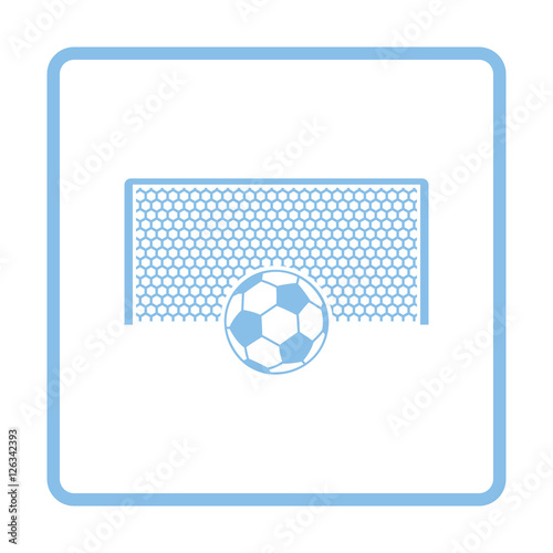 Soccer gate with ball on penalty point  icon