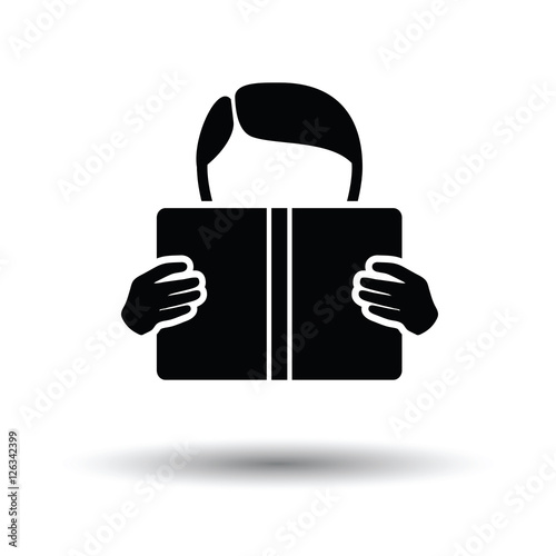 Boy reading book icon