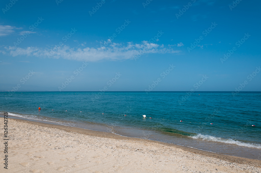 Beautiful sunny day at the beach in Soverato, Calabria, Italy