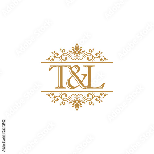 T&L Initial logo. Ornament gold