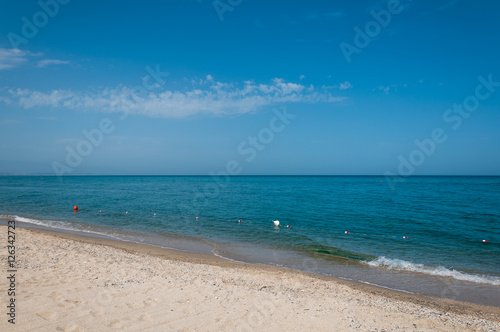 Beautiful sunny day at the beach in Soverato  Calabria  Italy