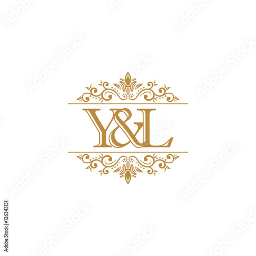 Y&L Initial logo. Ornament gold