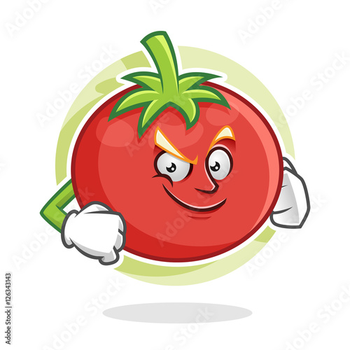 Confidence tomato mascot, tomato character, tomato cartoon,