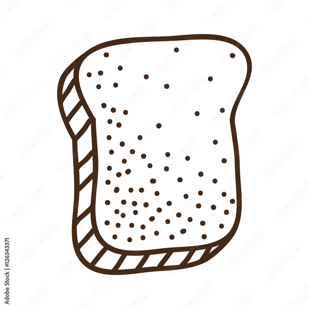 slice of bread icon over white background. draw design. vector illustration slice of bread icon over white background. draw design. vector illustration