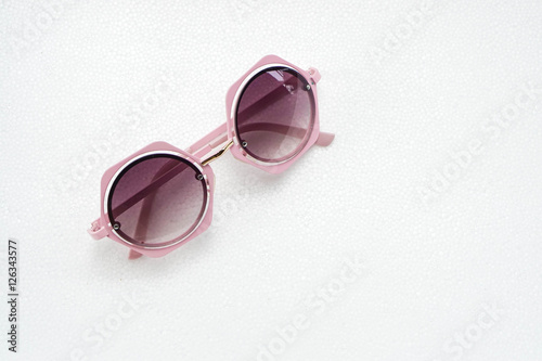 isolated sweet pink sunglasses for women