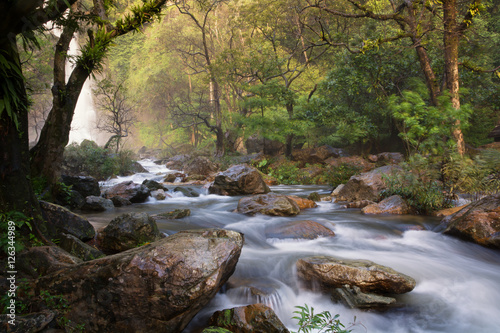 Deep forest waterfall in thailand, Klong lan waterfall