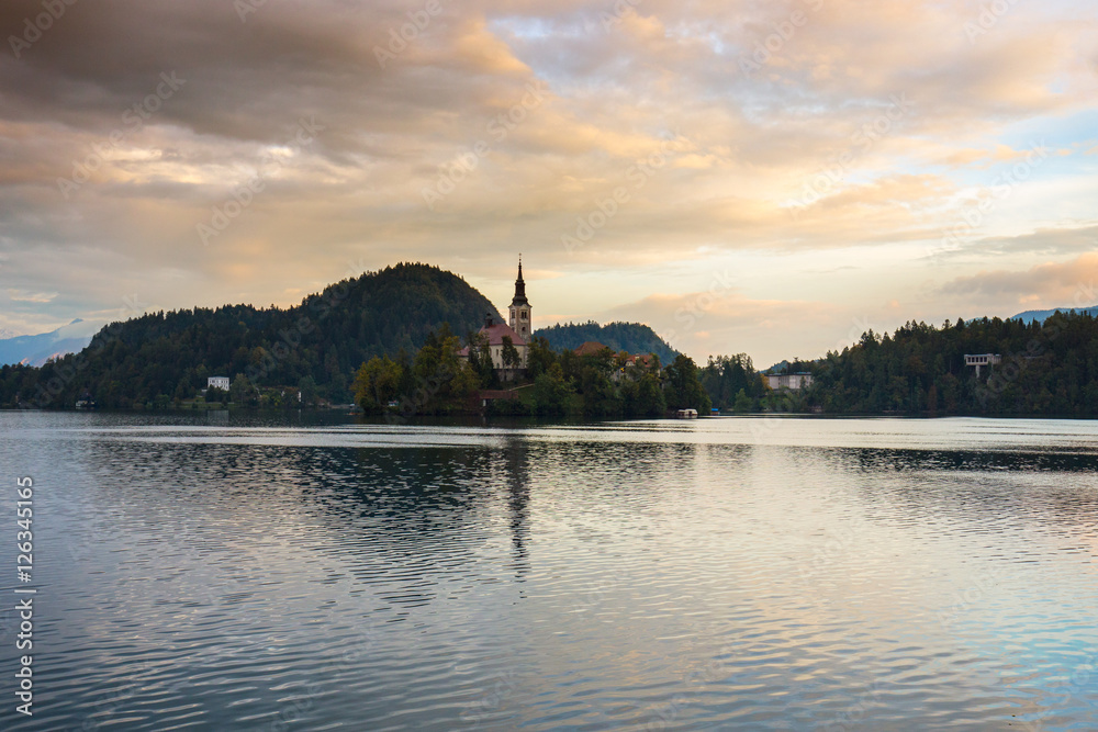 Lake Bled and small island Slovenia