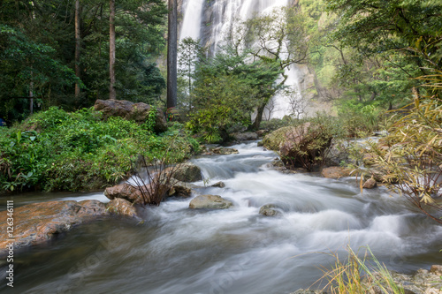 Deep forest waterfall in thailand, Klong lan waterfall