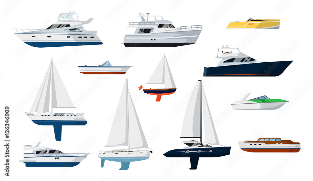 speed boat yacht vector icon, Stock vector