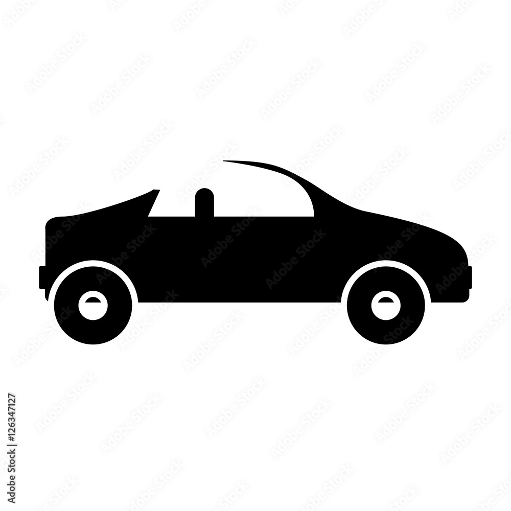 silhouette of sport car icon over white background. transportation vehicle design. vector illustration