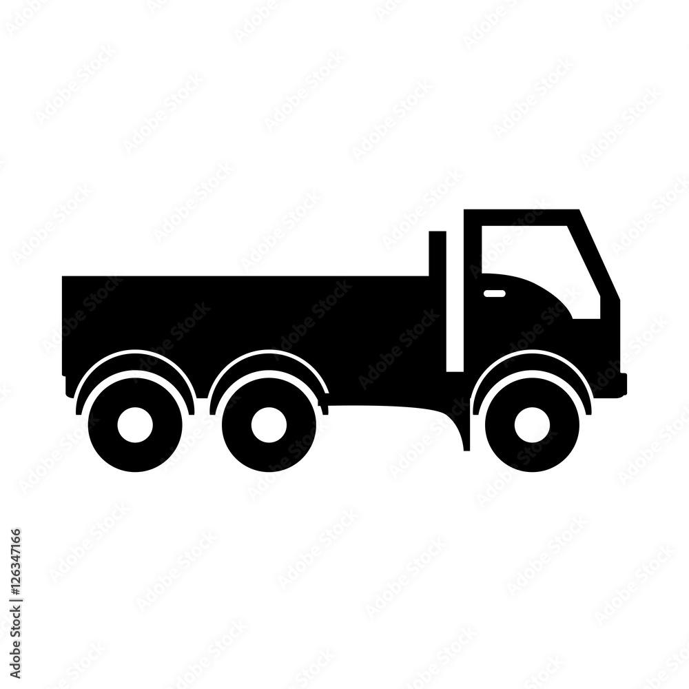 dump truck over white background. under construction machinary design. vector illustration