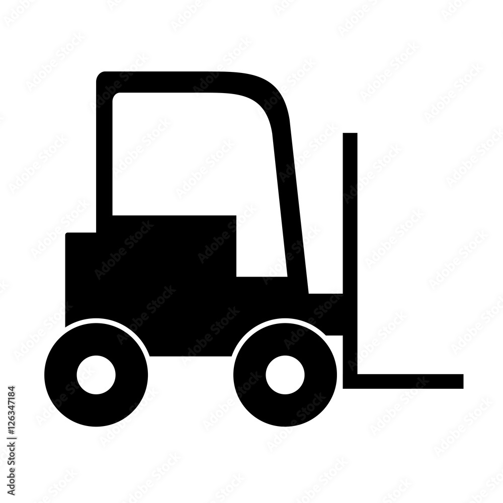 lift truck over white background. under construction machinary design. vector illustration