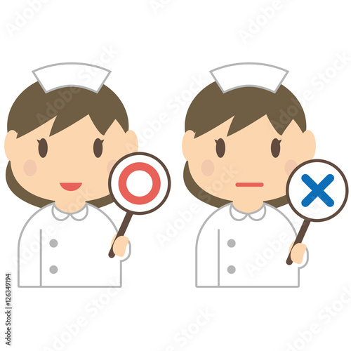 かわいい看護師　肩までの髪の女性　上半身