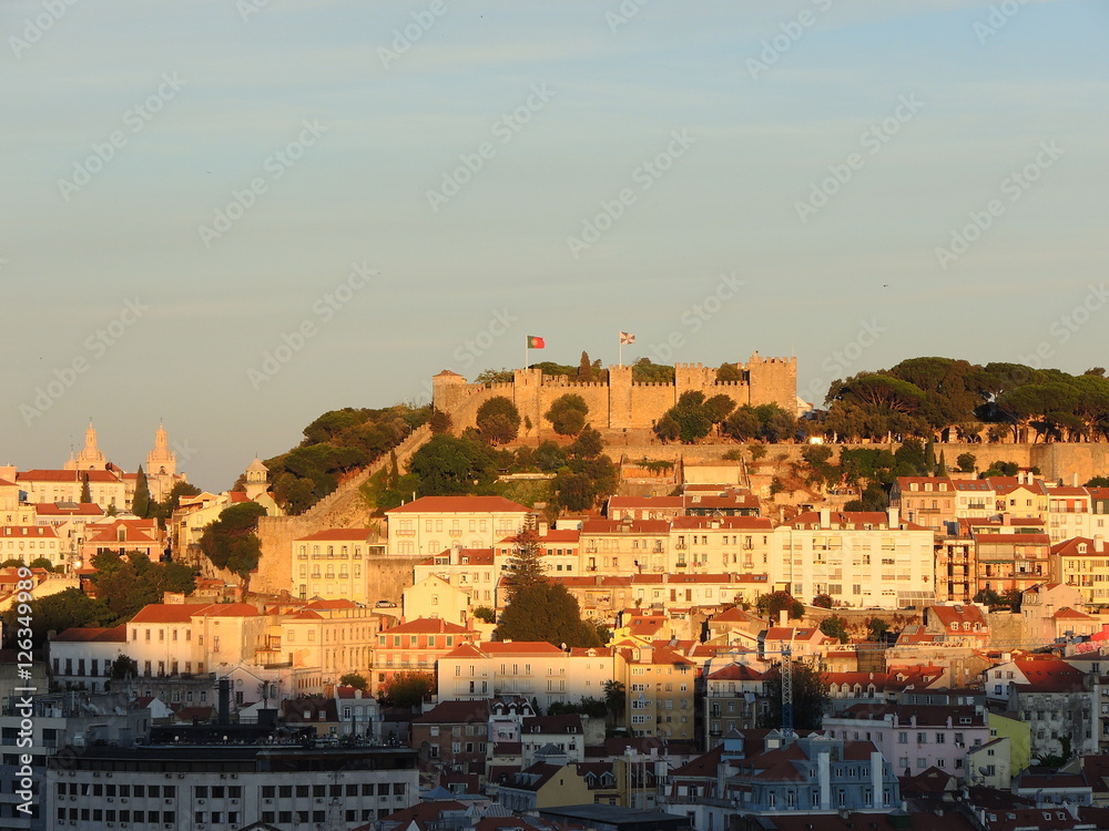 Lisbon, Portugal. Landscape at the sunset from Viewpoint called Lisbon, Portugal. Landscape at the sunset from Viewpoint called