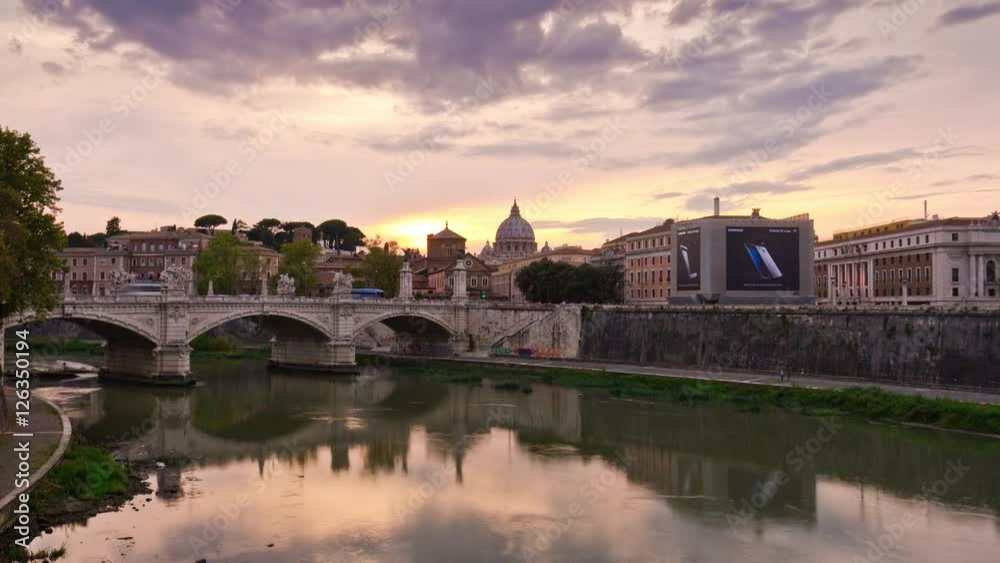 sunset rome tiber river sant angelo bridge vatican basilica famous panorama 4k time lapse italy
sunset rome tiber river sant angelo bridge vatican basilica famous panorama 4k time lapse italy