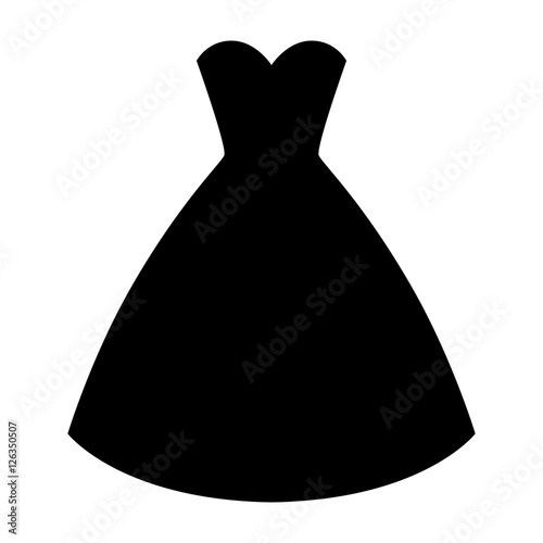 Woman wedding dress silhouette. Simple and elegant woman fashion dress. Vector illustration.