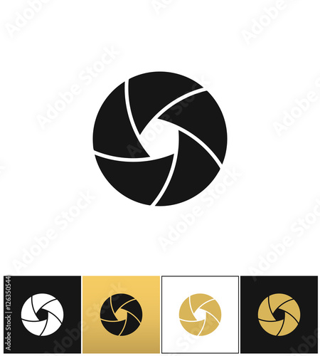 Camera shutter or photography diaphragm vector icon