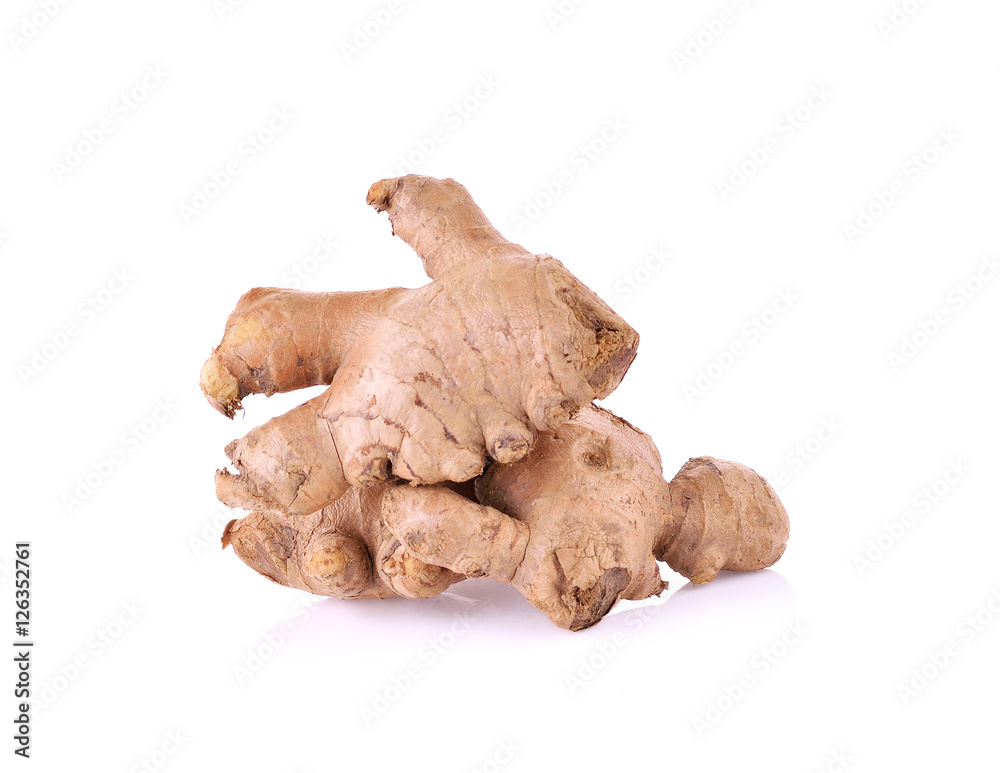fresh ginger isolated on white background