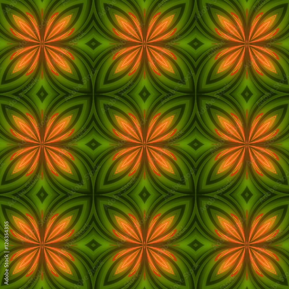 декоративный узор оранжевые цветы 