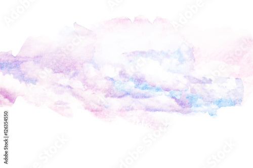 Watercolor illustration of sky with cloud. © noppanun