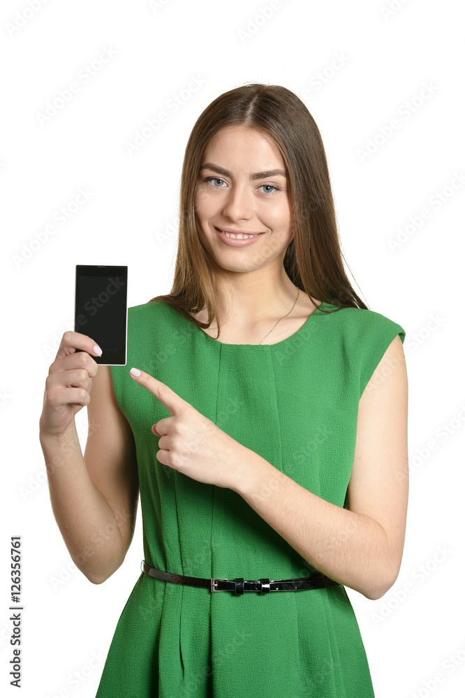 Beautiful girl with mobile phone Beautiful girl with mobile phone