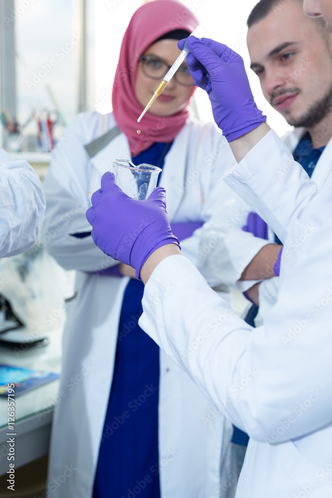 Fototapeta premium two people working in the laboratory