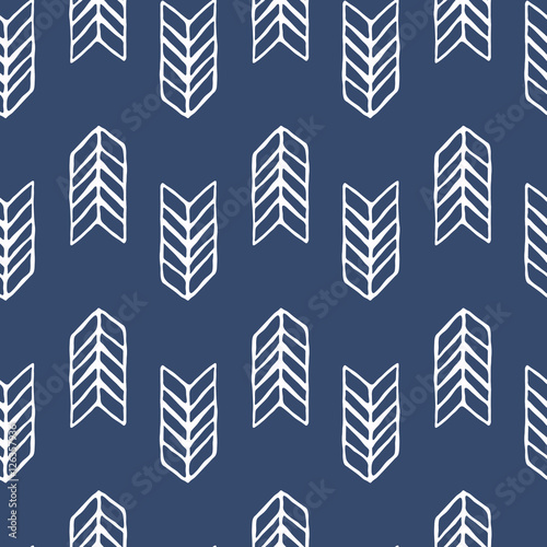 Blue and white vector seamless pattern. Scrapbook design elements. Abstract hand drawn fabric texture. Simple wrapping. Summer ornament backdrop.