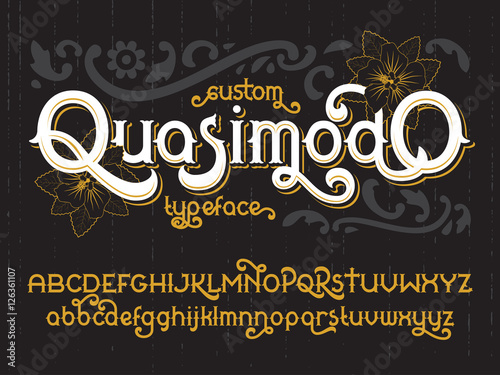 Custom retro typeface Quasimodo