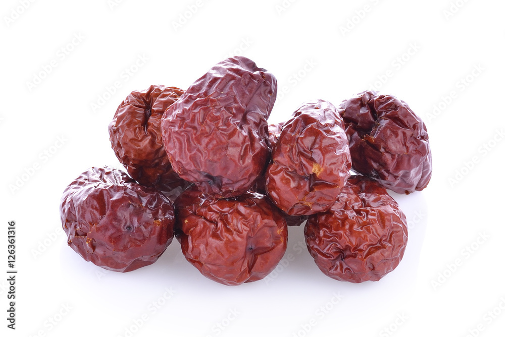 Chinese jujube on white background Chinese jujube on white background