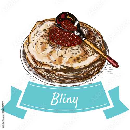 Bliny colorful illustration.