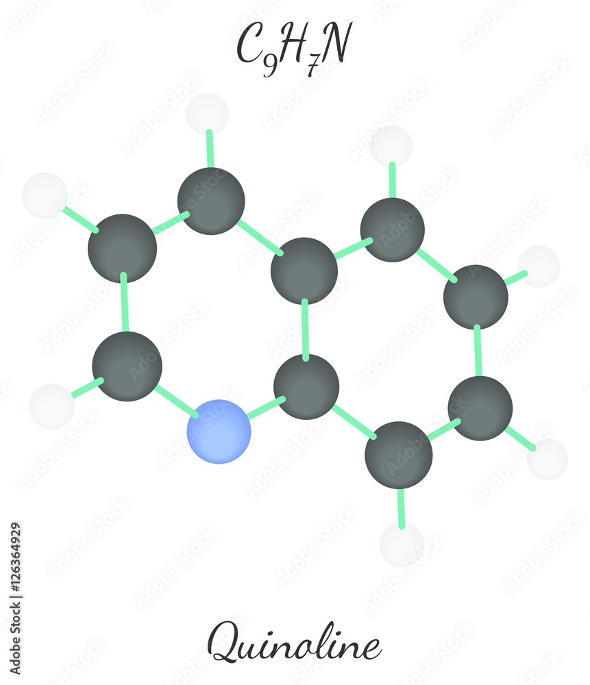 Obraz premium Quinoline C9H7N molecule