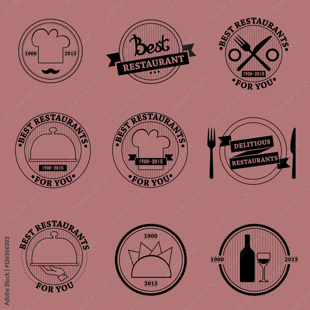 Obraz premium restaurant vector set