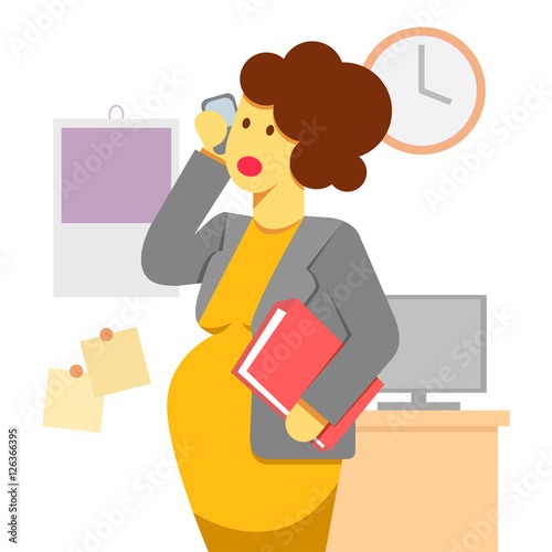 pregnant woman working