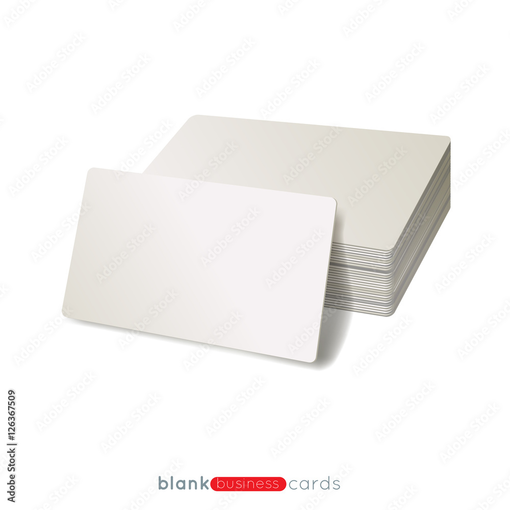 Stack of blank business card on white background with soft shadows. Vector illustration. EPS10. Stack of blank business card on white background with soft shadows. Vector illustration. EPS10.