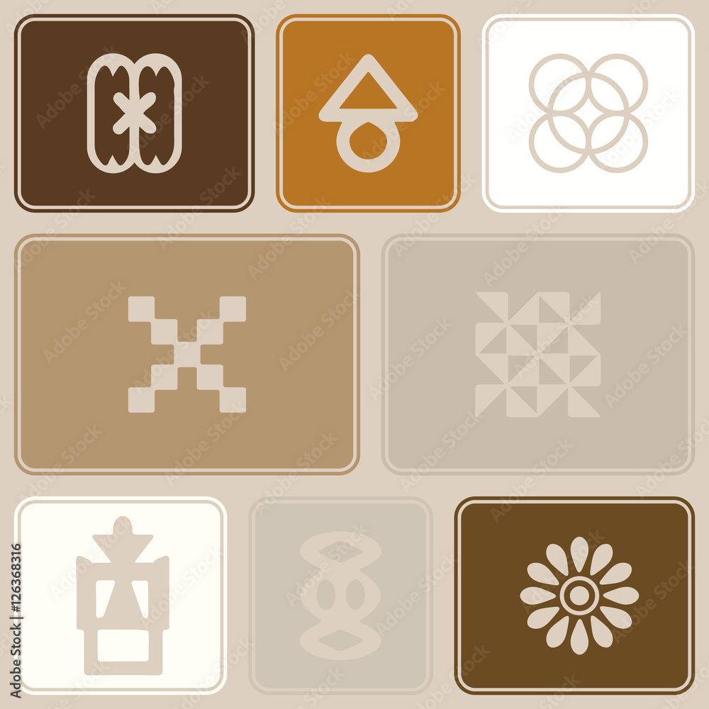seamless pattern with adinkra symbols for your design