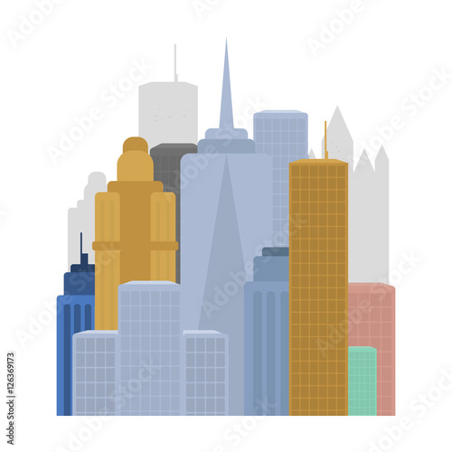 Megalopolis icon in cartoon style isolated on white background. USA country symbol stock vector illustration.