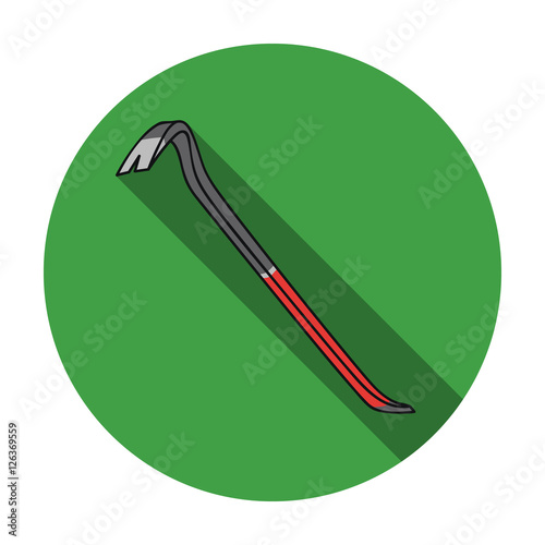 Crowbar icon in flat style isolated on white background. Crime symbol stock vector illustration.