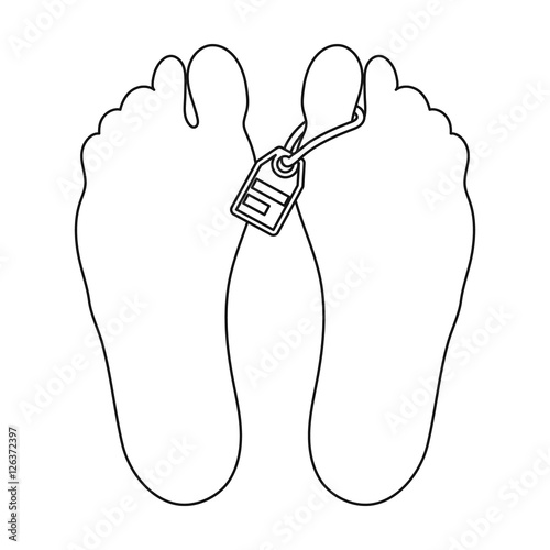 Corpse icon in outline style isolated on white background. Drugs symbol stock vector illustration.