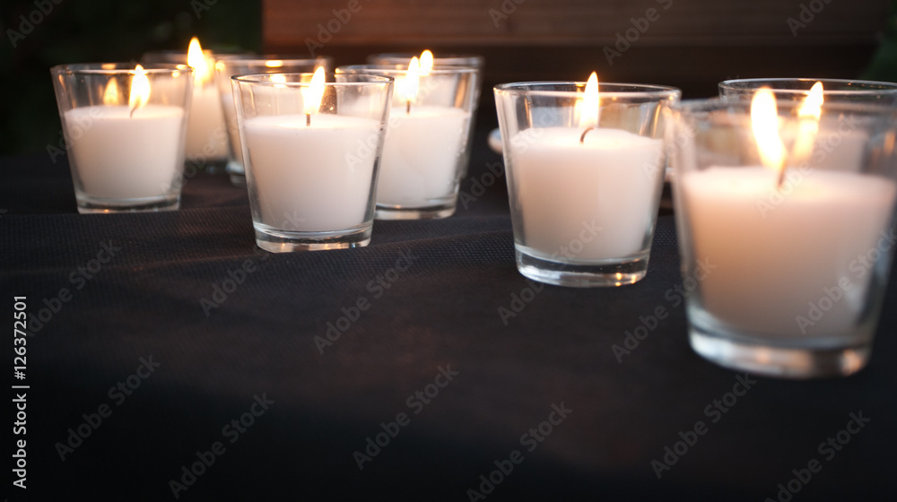 Tres viejas velas blancas: fotografía de stock © Preto_perola