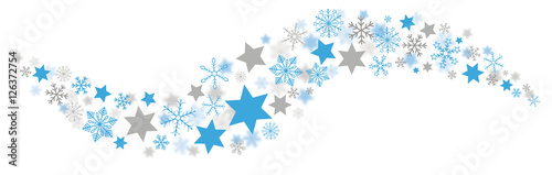 Weihnachtliche Schneeflocken und Sternenschweif als Header