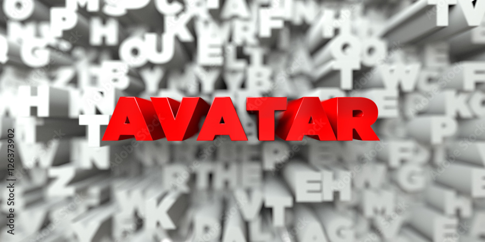 AVATAR - Red text on typography background - 3D rendered royalty free stock image. This image can be used for an online website banner ad or a print postcard. AVATAR - Red text on typography background - 3D rendered royalty free stock image. This image can be used for an online website banner ad or a print postcard.