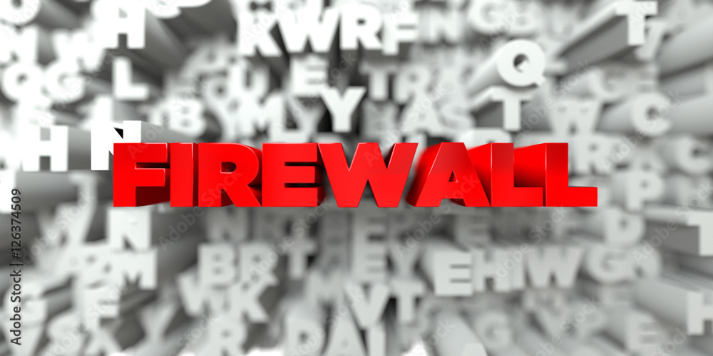 FIREWALL - Red text on typography background - 3D rendered royalty free stock image. This image can be used for an online website banner ad or a print postcard. FIREWALL - Red text on typography background - 3D rendered royalty free stock image. This image can be used for an online website banner ad or a print postcard.