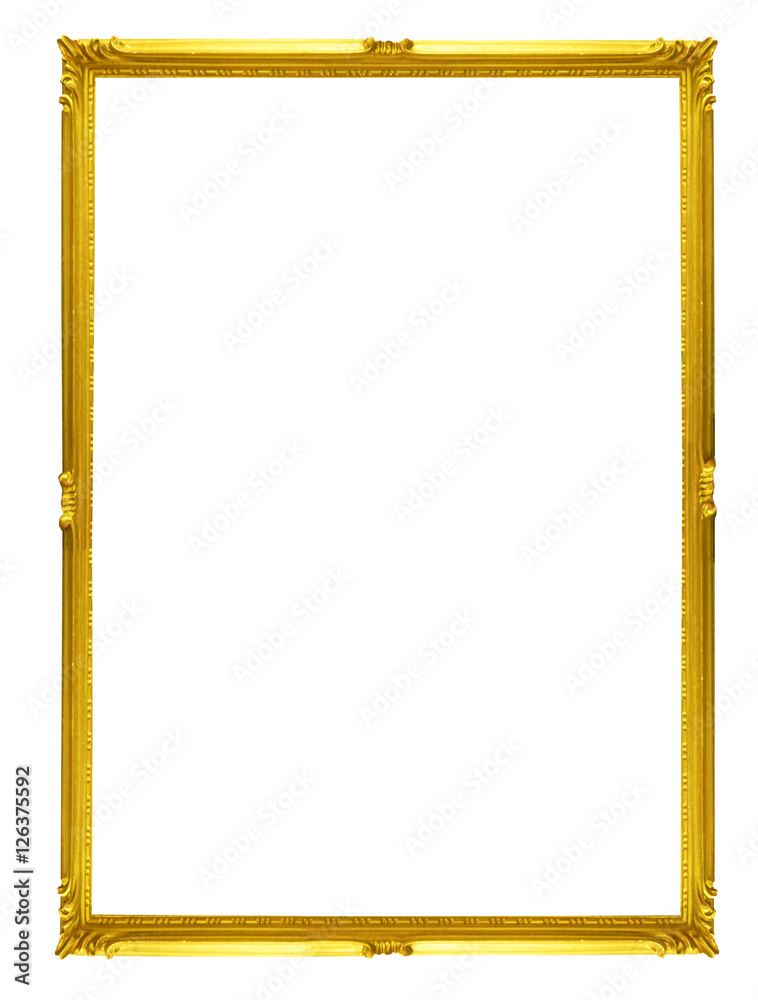 gold picture frame. Isolated on white background gold picture frame. Isolated on white background
