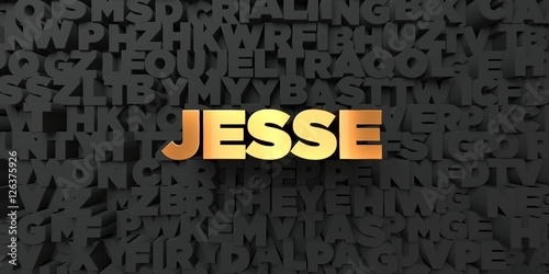 Jesse - Gold text on black background - 3D rendered royalty free stock picture. This image can be used for an online website banner ad or a print postcard. photo