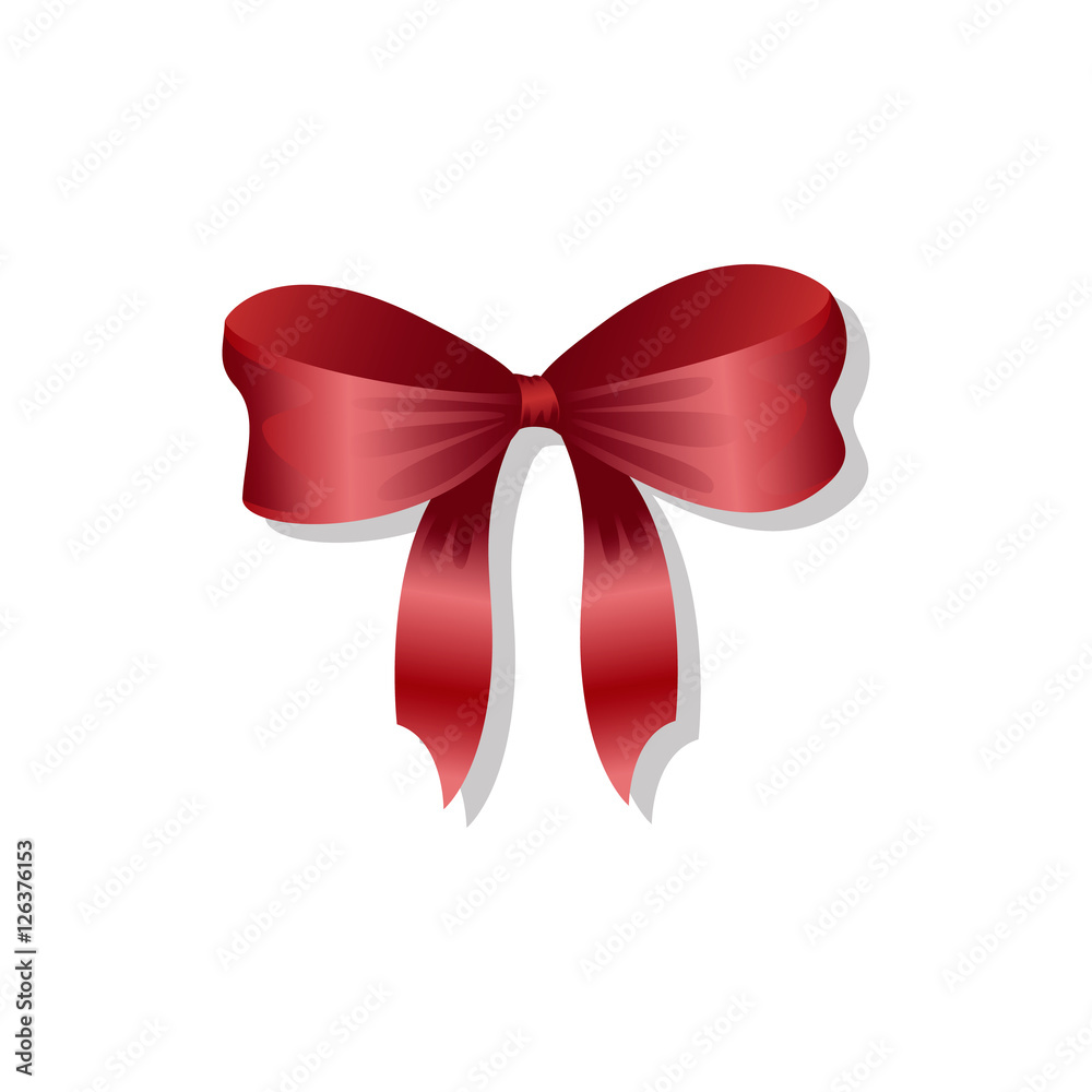 red bow on white background
