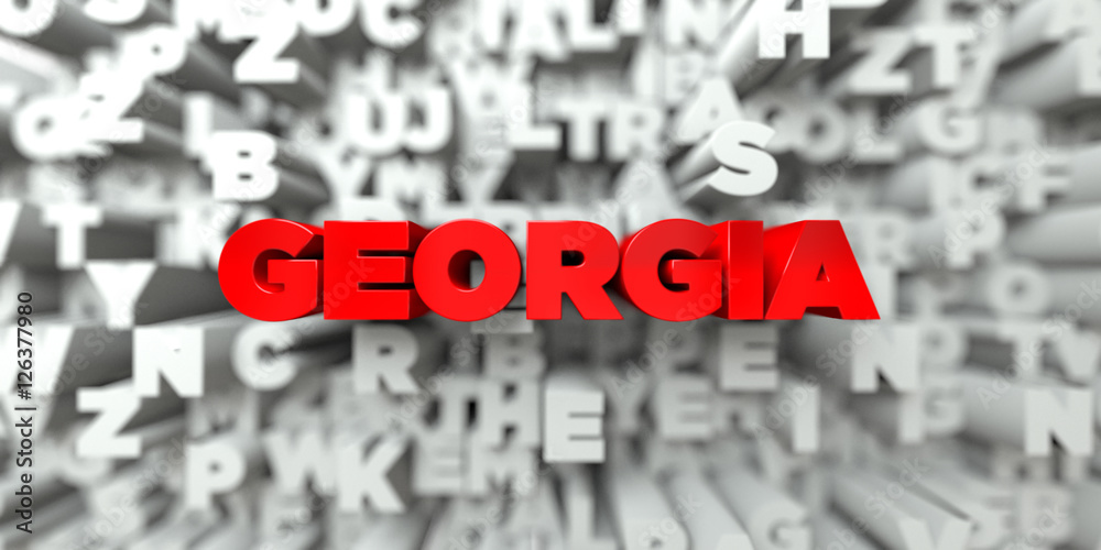 GEORGIA - Red text on typography background - 3D rendered royalty free stock image. This image can be used for an online website banner ad or a print postcard. GEORGIA - Red text on typography background - 3D rendered royalty free stock image. This image can be used for an online website banner ad or a print postcard.